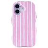 Striped Phone Case Cover for iPhone - Pink