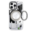 Cyberpunk 360° Spin Magnetic Stand With MagSafe Phone Case Cover for iPhone - White Wing