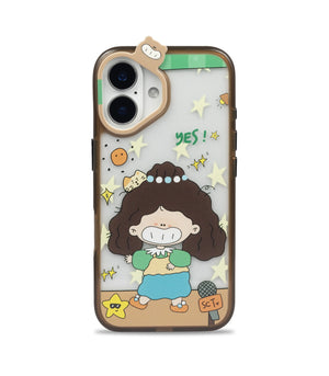 Bucksaa Cartoon Stage Girl Soft Phone Case Cover for iPhone 16