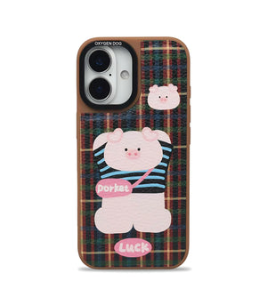 Bucksaa Porket Luck Plaid Leather Phone Case Cover for iPhone 16