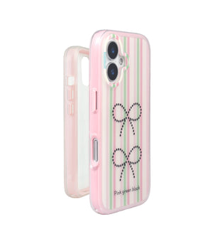 Bucksaa Striped Bow Aesthetic Soft Phone Case for iPhone 16