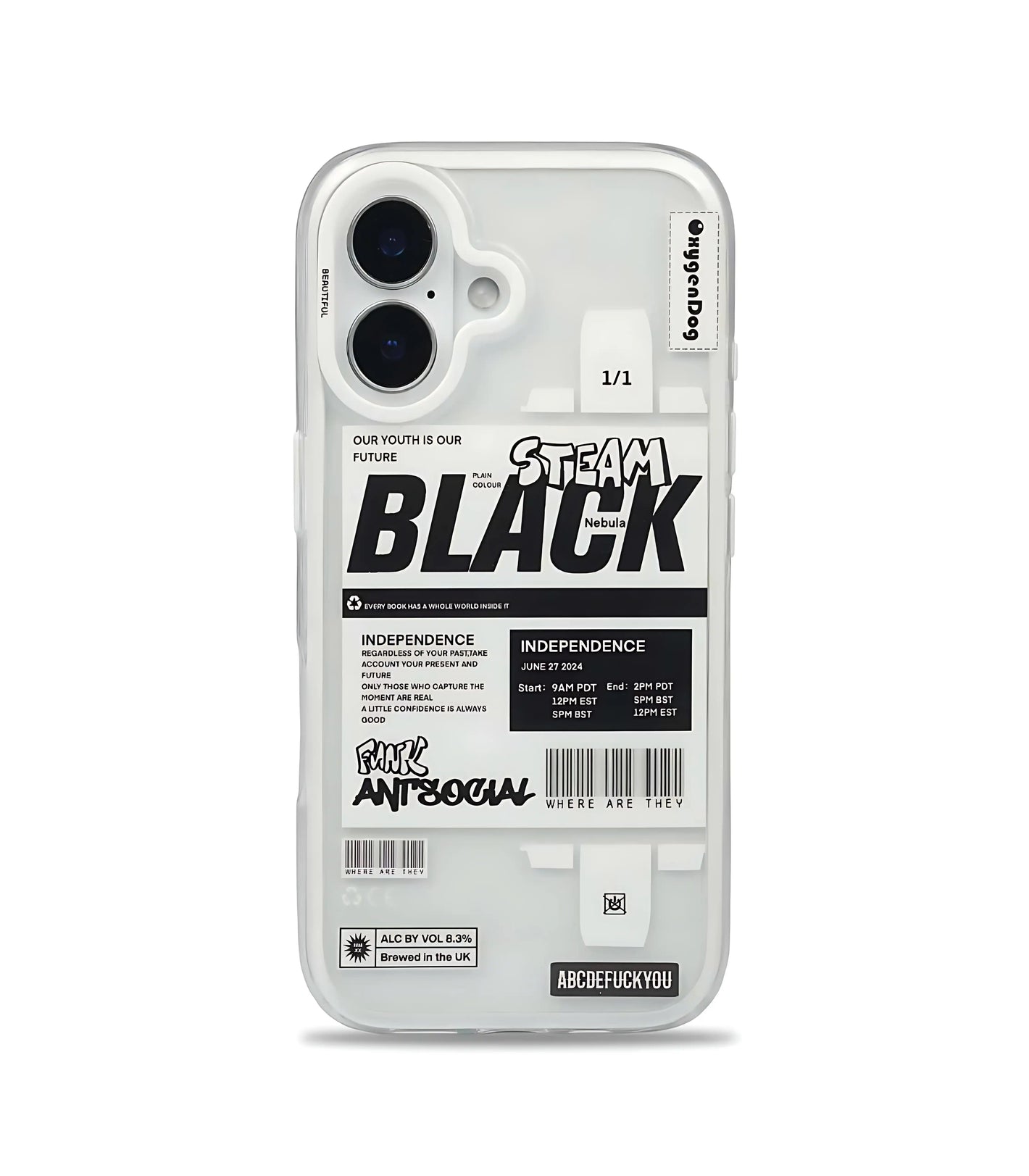 Bucksaa Steam Black Antisocial Phone Case Cover for iPhone 16