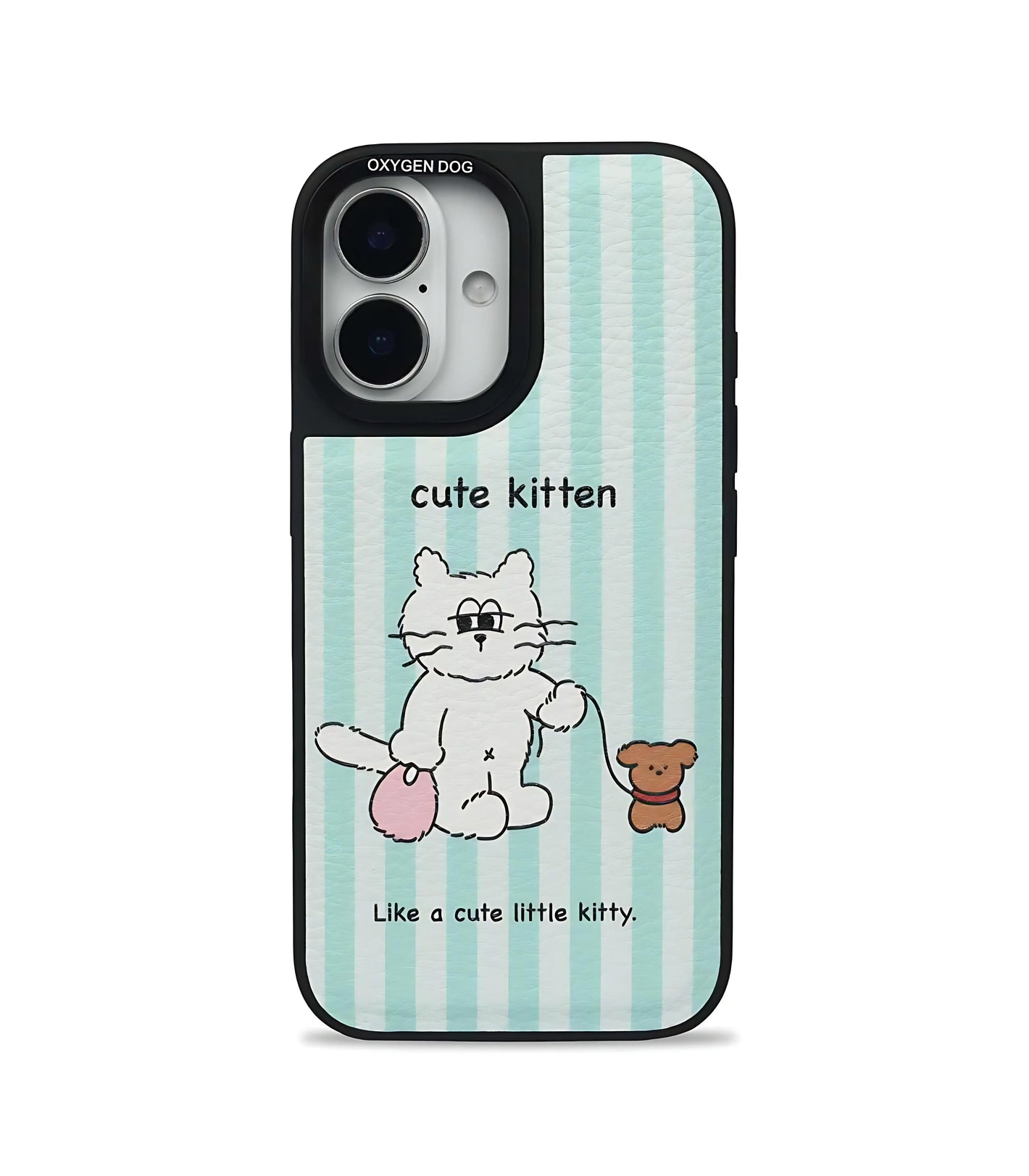 Cute Kitten Leather Phone Case Cover for iPhone 16