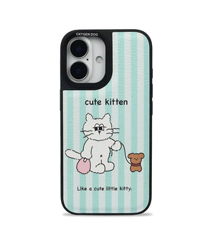 Bucksaa Cute Kitten Leather Phone Case Cover for iPhone 16