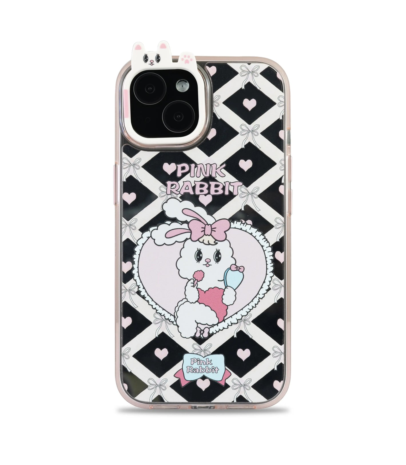 Bucksaa Pink Rabbit Soft Phone Case Cover for iPhone 15