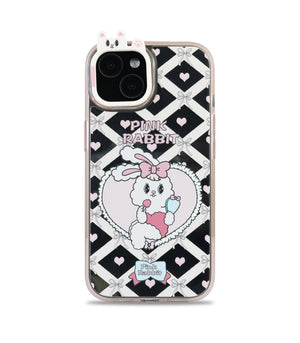 Bucksaa Pink Rabbit Soft Phone Case Cover for iPhone 15