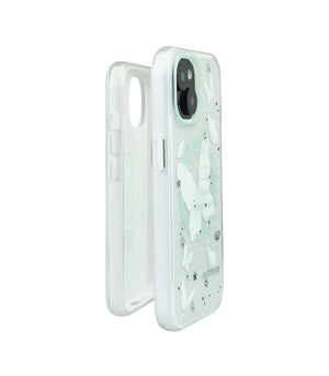 Bucksaa White & Mint Butterfly MagSafe Phone Case Cover for iPhone 15