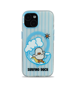 Bucksaa Surfing Duck MagSafe Phone Case Cover for iPhone 15