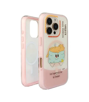 Bucksaa Leisure Time Kitten MagSafe Phone Case Cover for iPhone 16 Pro
