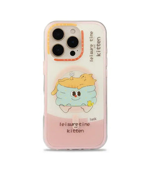 Bucksaa Leisure Time Kitten MagSafe Phone Case Cover for iPhone 16 Pro Max