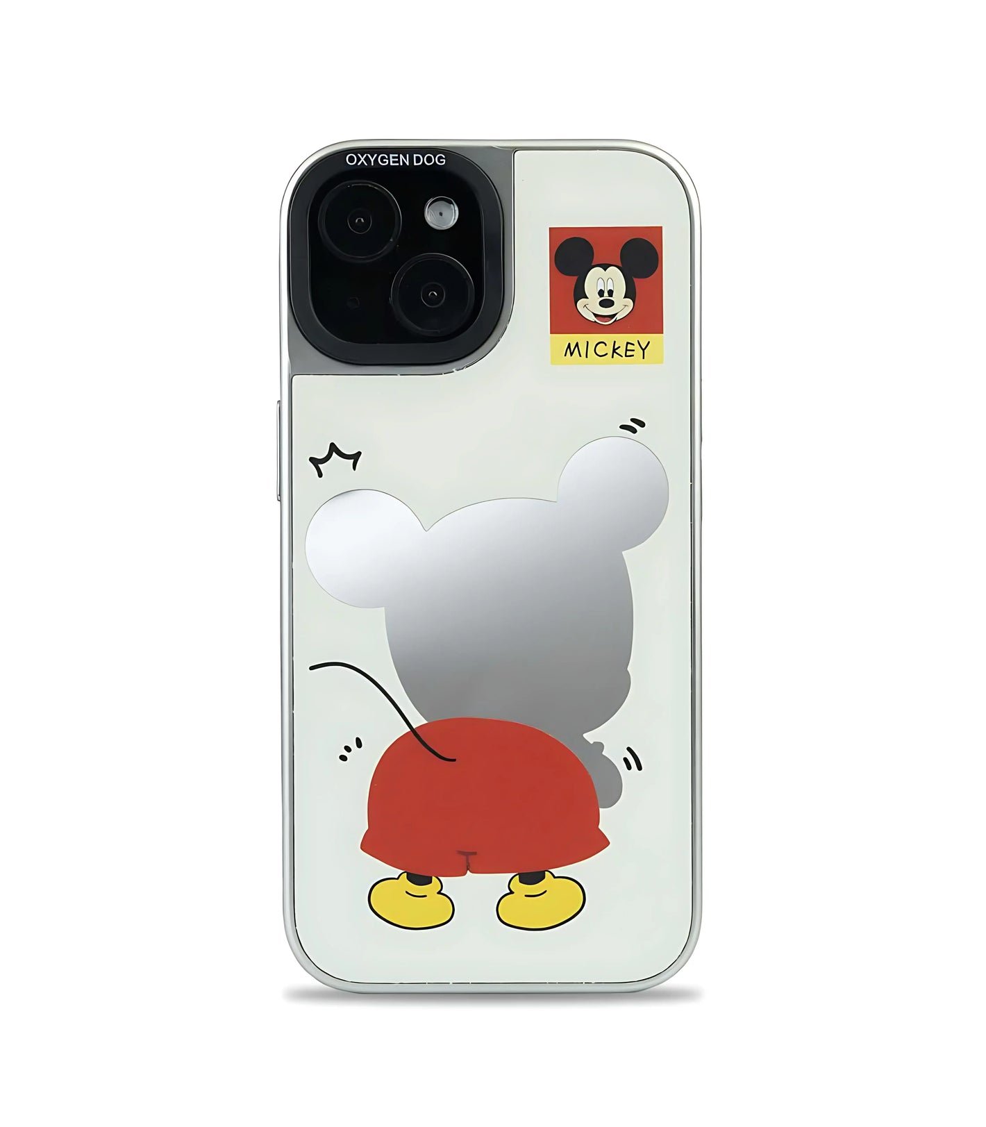 Bucksaa Retro Mickey Inspired Mirror Phone Case Cover for iPhone 15