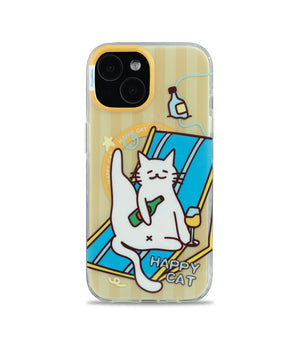 Bucksaa Happy Hour Kitty MagSafe Phone Case Cover for iPhone 15