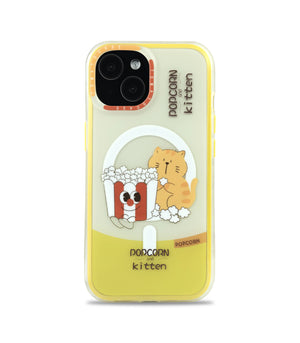 Bucksaa Popcorn Kitten MagSafe Phone Case Cover for iPhone 15
