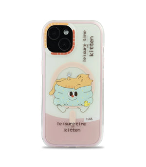 Bucksaa Leisure Time Kitten MagSafe Phone Case Cover for iPhone 15