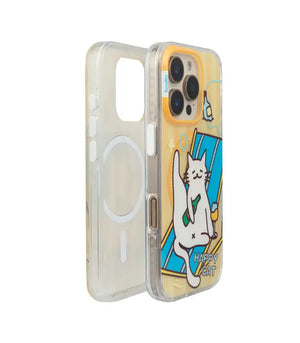 Bucksaa Happy Hour Kitty MagSafe Phone Case Cover for iPhone 15 Pro Max