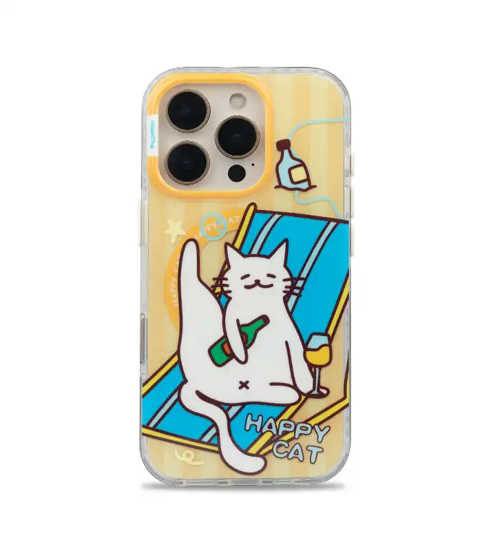 Bucksaa Happy Hour Kitty MagSafe Phone Case Cover for iPhone 15 Pro Max