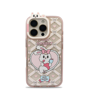 Bucksaa Pink Rabbit Soft Phone Case Cover for iPhone 15 Pro Max