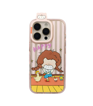 Bucksaa Happy Girl Soft Phone Case Cover for iPhone 15 Pro Max