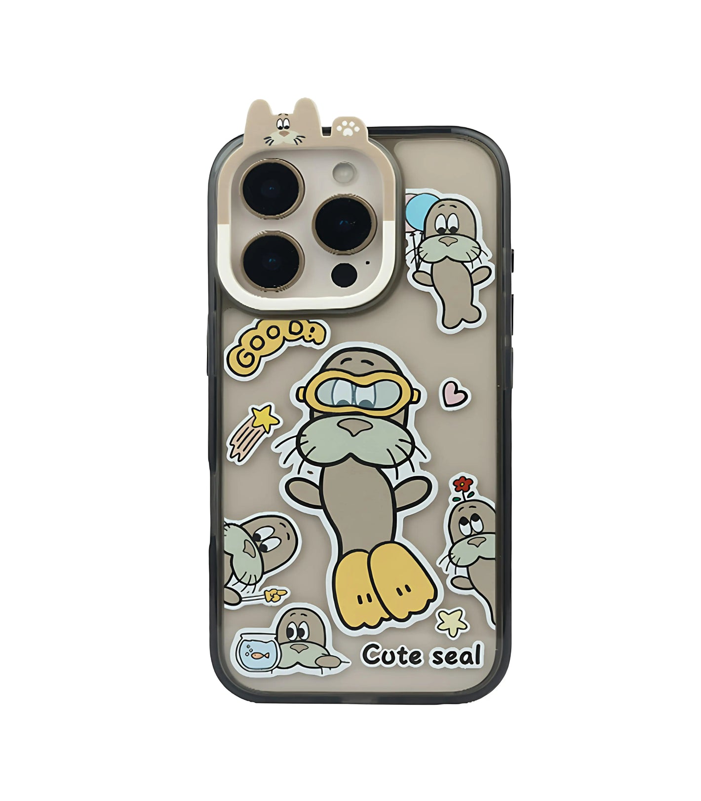 Bucksaa Cute Seal Soft Phone Case Cover for iPhone 15 Pro Max