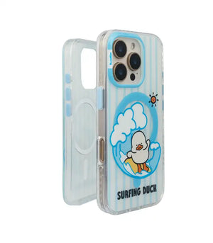 Bucksaa Surfing Duck MagSafe Phone Case Cover for iPhone 15 Pro Max