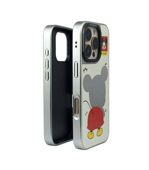 Bucksaa Retro Mickey Inspired Mirror Phone Case Cover for iPhone 16 Pro