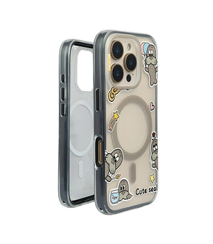Bucksaa Cute Seal MagSafe Phone Case Cover for iPhone 16 Pro Max