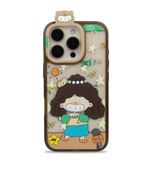 Bucksaa Cartoon Stage Girl Soft Phone Case Cover for iPhone 16 Pro Max