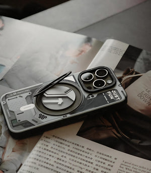 Cyberpunk 360° Spin Magnetic Stand With MagSafe Phone Case Cover for iPhone