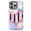 Color-Changing Pixel Heartbeat MagSafe Phone Case Cover for iPhone 16 Pro Max - Pink