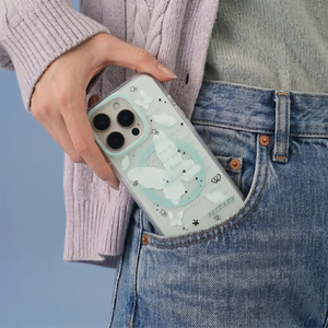 White & Mint Butterfly MagSafe Phone Case Cover for iPhone 16
