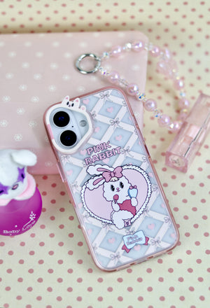 Bucksaa Pink Rabbit Soft Phone Case Cover for iPhone 16