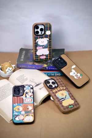 Bucksaa Strawberry Milk Leather Phone Case Cover for iPhone 15