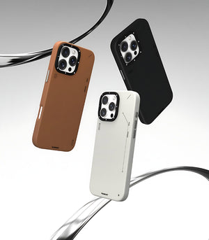 Cyber Grid Leather MagSafe Phone Case Cover for iPhone