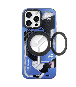 Cyberpunk 360° Spin Magnetic Stand With MagSafe Phone Case Cover for iPhone 16 Pro Max