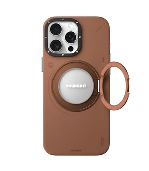 Leather 360° Spin Magnetic Stand With MagSafe Phone Case Cover for iPhone 16 Pro