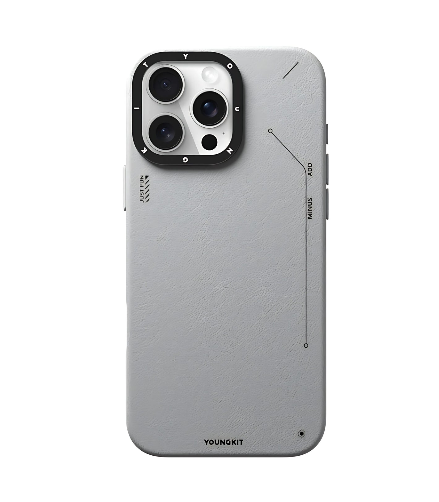 Cyber Grid Leather MagSafe Phone Case Cover for iPhone 16 Pro