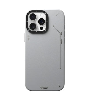 Cyber Grid Leather MagSafe Phone Case Cover for iPhone 16 Pro Max