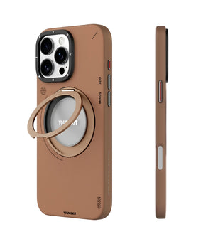 Leather 360° Spin Magnetic Stand With MagSafe Phone Case Cover for iPhone 15 Pro Max