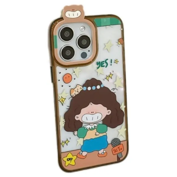 Bucksaa Cartoon Stage Girl Phone Case Cover for iPhone 15