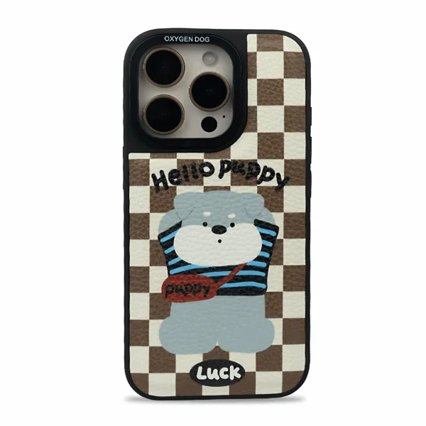 Bucksaa Hello Puppy Leather Phone Case Cover for iPhone 16 Pro