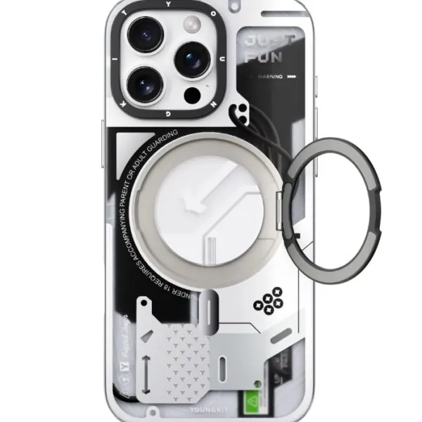 Cyberpunk 360° Spin Magnetic Stand With MagSafe Phone Case Cover for iPhone 15 Pro Max