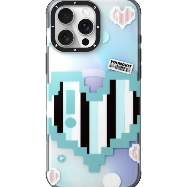 Color-Changing Pixel Heartbeat MagSafe Phone Case Cover for iPhone 16 Pro
